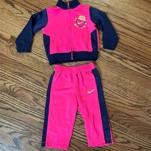 Nike Girls Basketball Hot Pink Warmup Suit